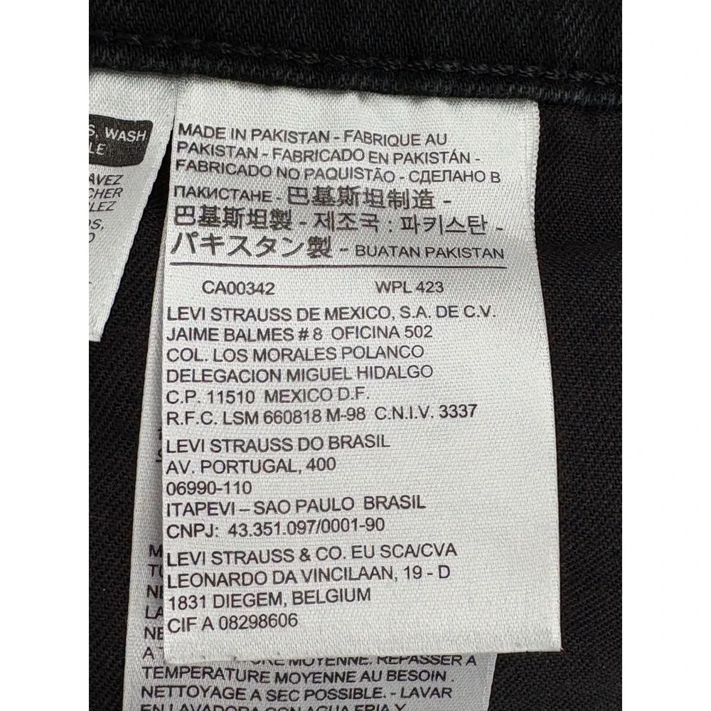 Levi's 511 Slim‎ Fit Jeans Black Stretch Denim 42x32